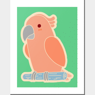 Cute Parrot - Pink Posters and Art